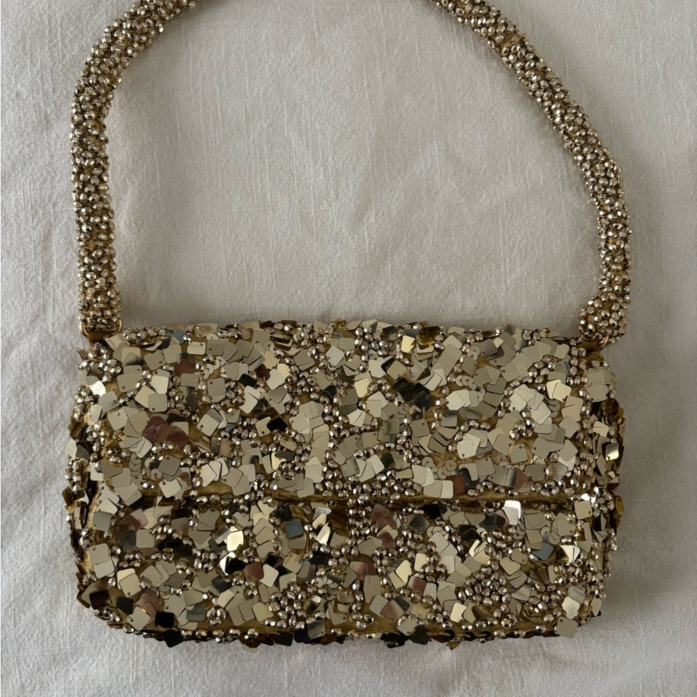 Gold Beaded Women's Bag
